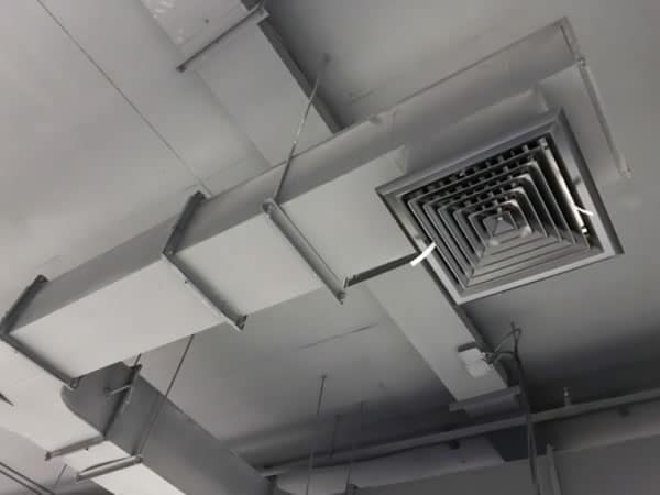 Duto retangular galvanizado para exaustão industrial
